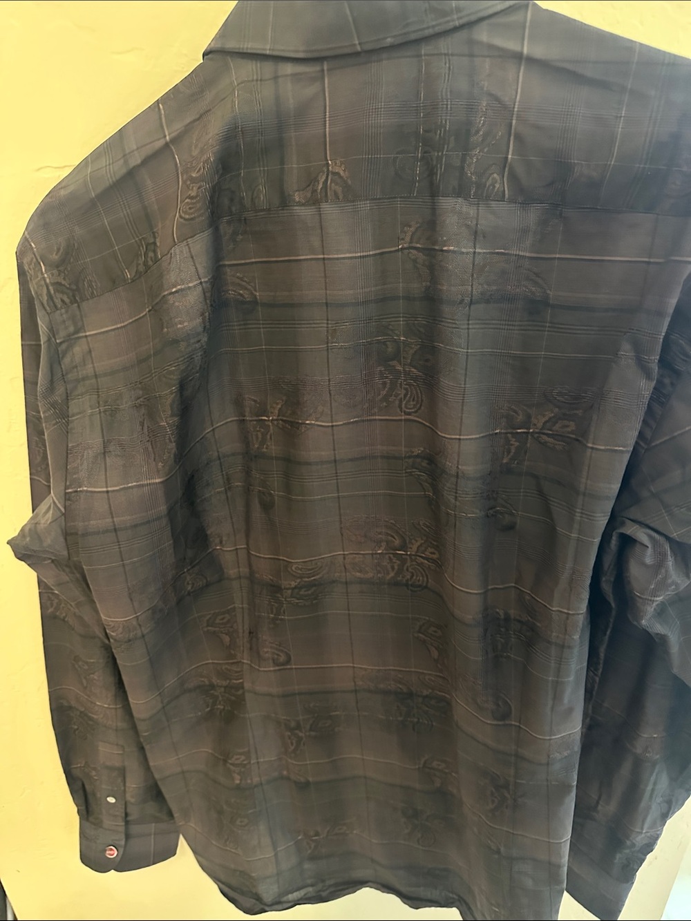 Ted Baker Black Plaid Paisley Button-Down Shirt - Picture 4 of 7